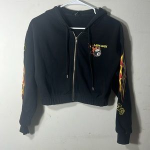 FOREVER21 Cropped sweater with zipper